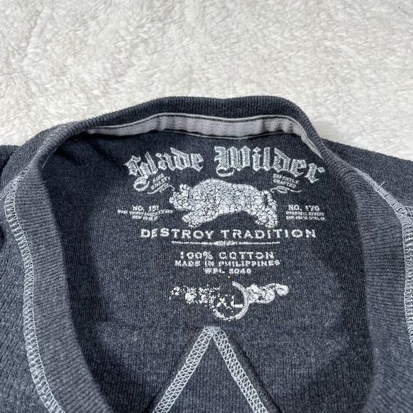 Slade Wilder Dark Gray Light Weight Sweatshirt Destroy Tradition Long Sleeve Shi - Picture 4 of 6
